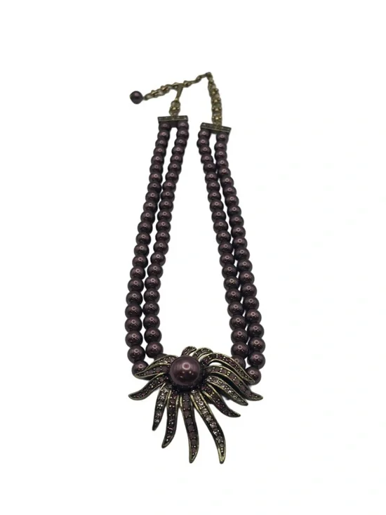 HEID DAUS “SUBLIME STAR” 2 STRANDS CRYSTAL DROP BEADED NECKLACE & Earrings Set - Picture 8 of 12